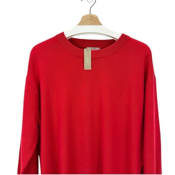 NWT J Crew Cashmere relaxed crewneck sweater in red - Picture 7 of 8